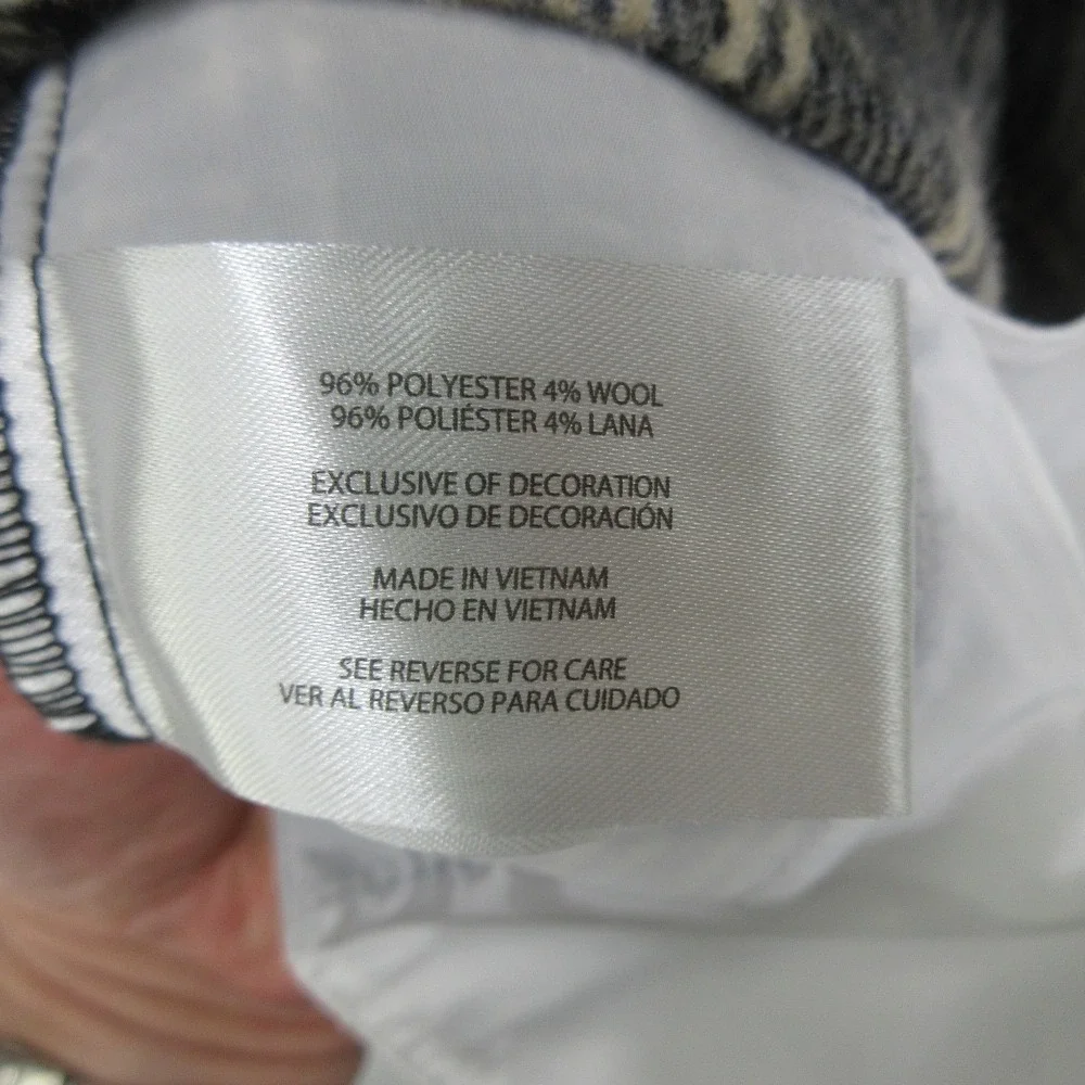 Banana Republic Mens Shirt Jacket Shacket Size XL Plaid Wool Blend Black Cream